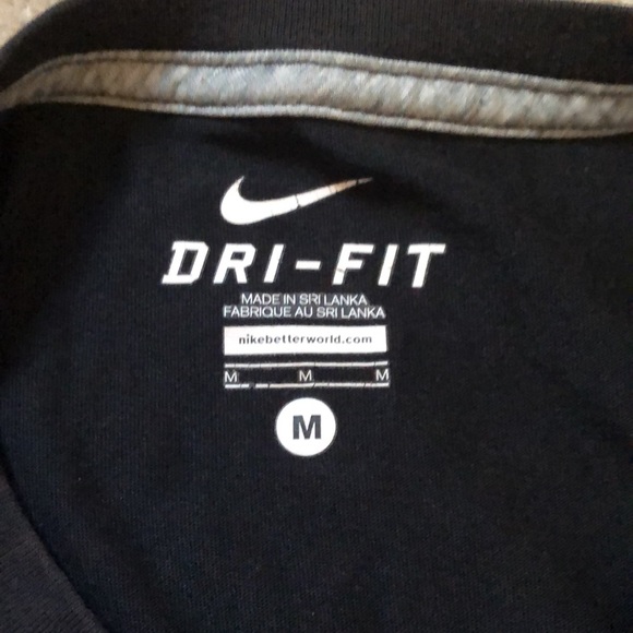 Mens Medium Nike Dri-Fit Black Top Orange Graphics Logo Rare - Picture 4 of 6